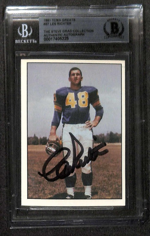 Les Richter Los Angeles Rams 1981 TCMA Greats #37 Signed Card BECKETT0