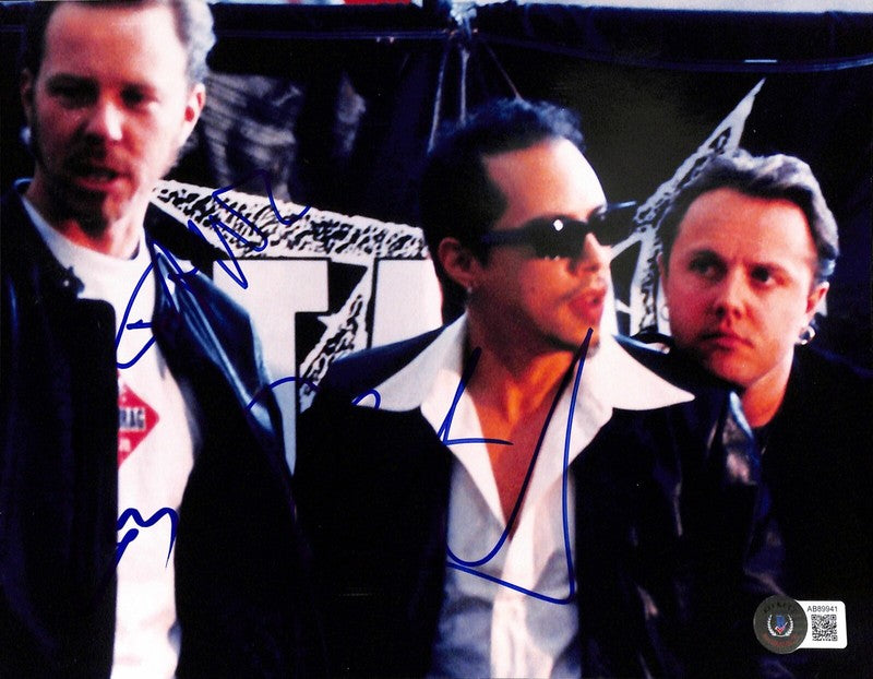 Metallica Signed by 3! Hetfield, Hammett & Ulrich 8x10 Photograph BAS 0