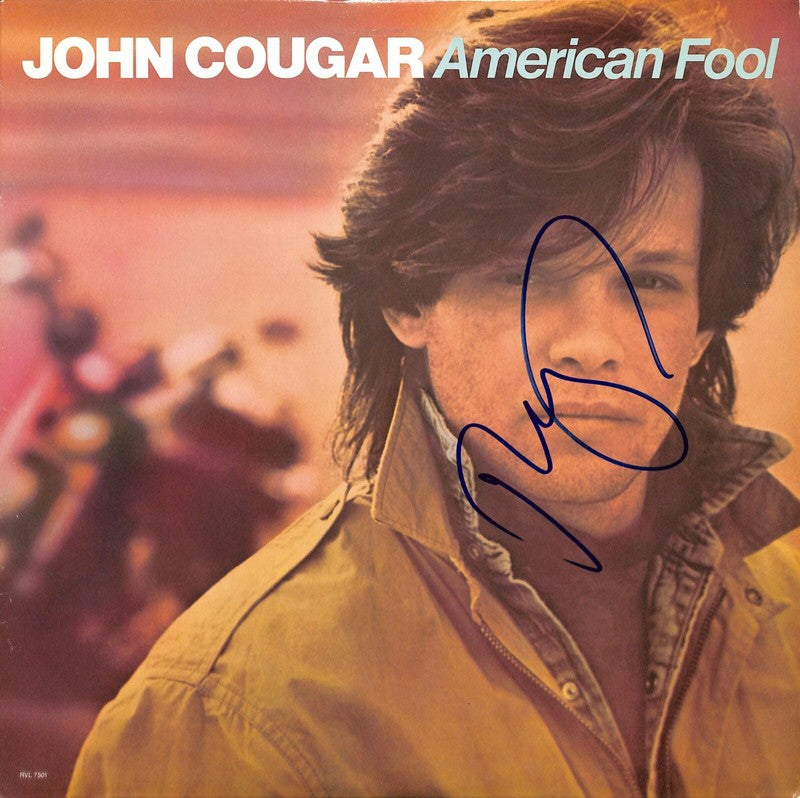 John Cougar Mellencamp 'American Fool' Signed Album Cover BECKETT GradCollection0