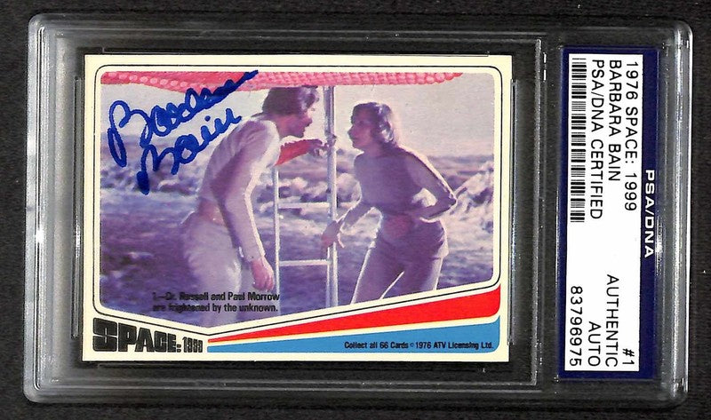 Barbara Bain Signed 1976 Donruss Space: 1999 Card #1 PSA/DNA (Grad Collection)0