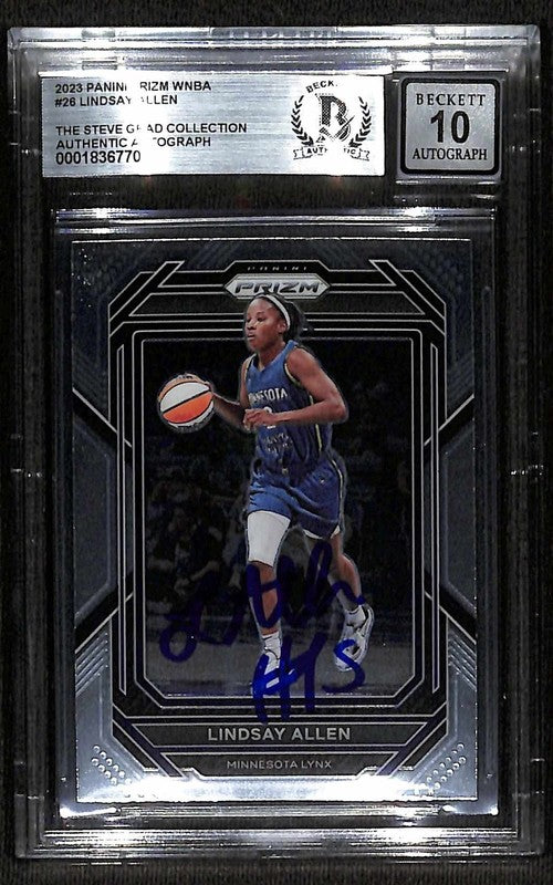 Lindsay Allen 2023 Panini Prizm WNBA #26 BECKETT AUTO GRADE 100