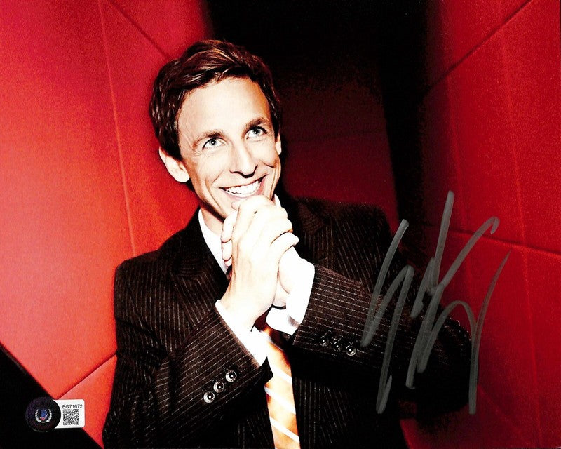 Seth Meyers SNL Signed 8x10 Photograph BECKETT (Grad Collection)0