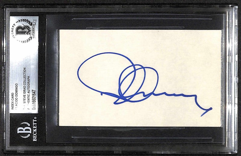 Placido Domingo Opera Singer & Conductor Signed 3x5 Index Card Beckett0