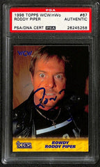 "Rowdy" Roddy Piper 1988 Topps WCW/nWO #67 Signed Card PSA/DNA Encapsulated0