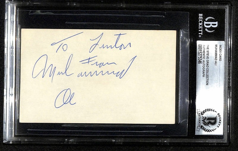 Muhammad Ali Vintage Signed 3x5 Index Card BECKETT 0
