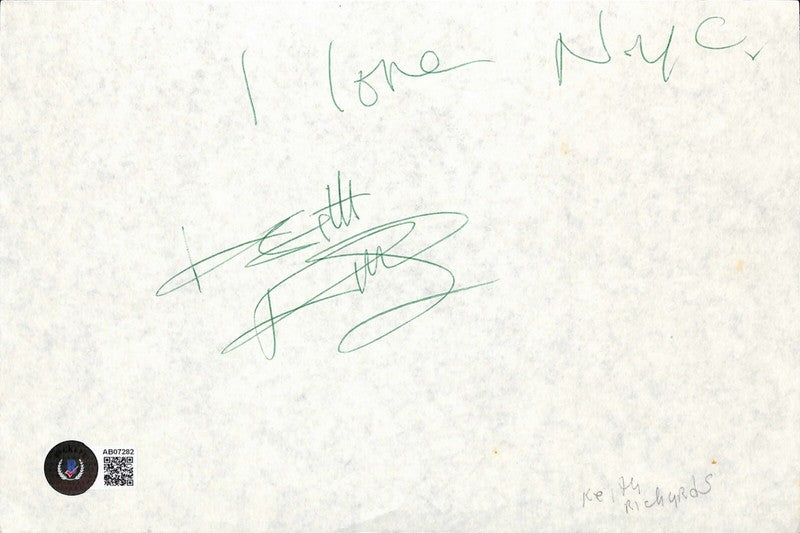 Keith Richards Rolling Stones Signed Vintage Cut BAS (Grad Collection)  0