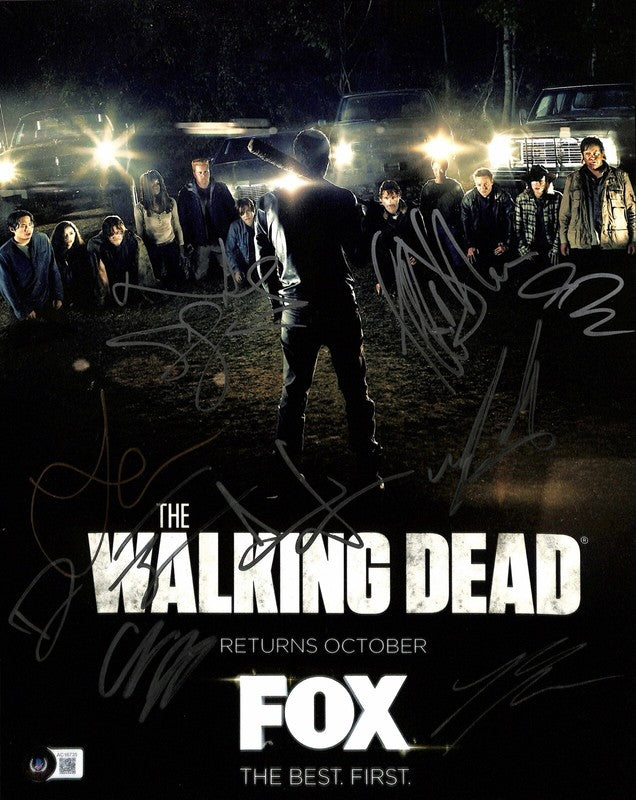 The Walking Dead Cast X10 Signed 11x14 Photograph BAS (Grad Collection)0