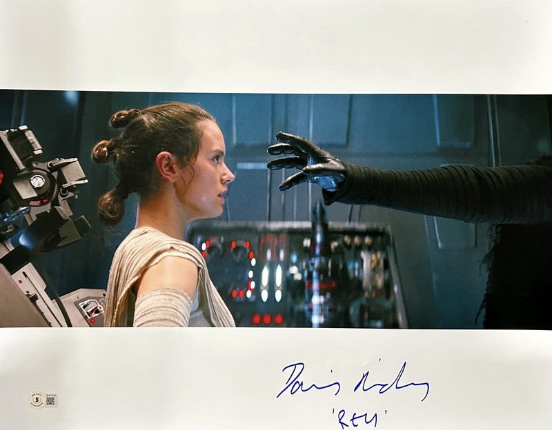 Daisy Ridley REY Signed & Inscribed Star Wars Force Awakens 16x20 Photo BECKETT0