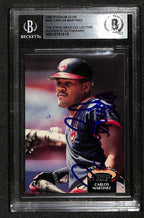 Carlos Martinez Indians 1992 Stadium Club #482 Signed Card BECKETT0