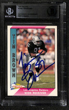 Tim Brown Los Angeles Raiders HOF 1991 Pacific #228A Signed Card  BECKETT0