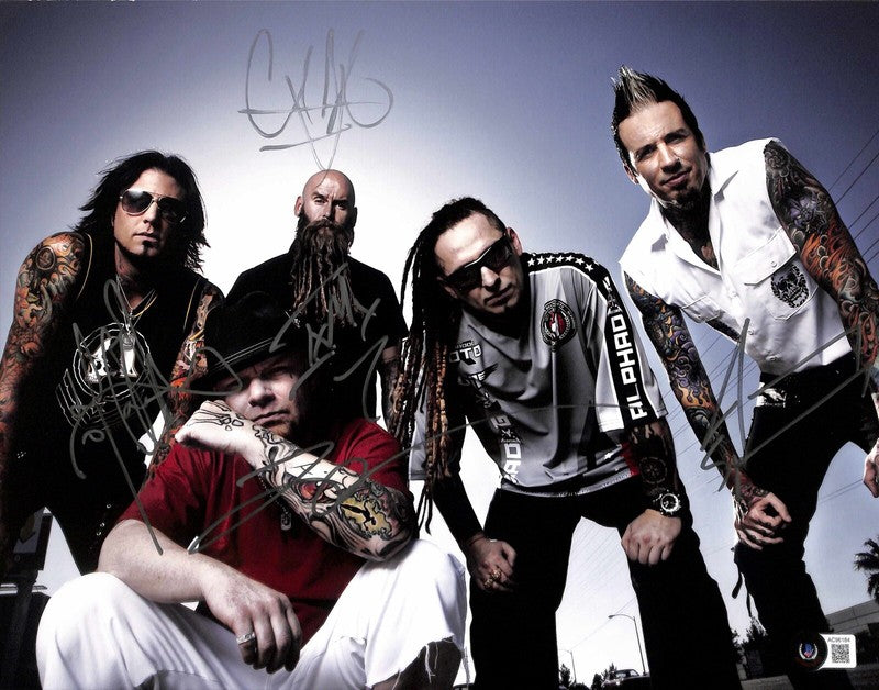 Five Finger Death Punch Band x5 Signed 11x14 Photo BECKETT (Grad Collection)  0