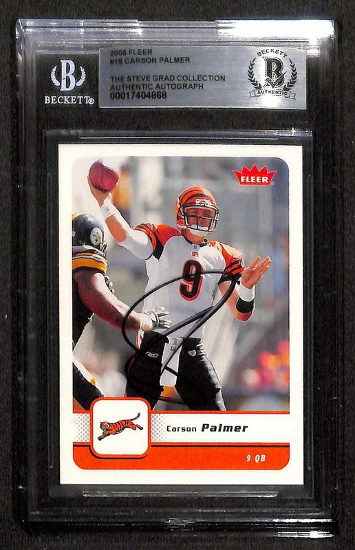 Carson Palmer Bengals 2006 Fleer #10 Signed Card BECKETT 0