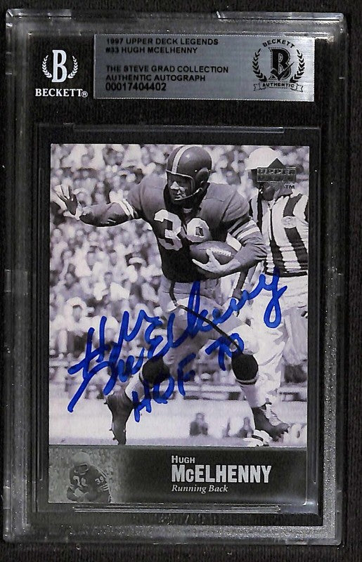 Hugh McElhenny 49ers 1997 Upper Deck Legends #33 Signed Card BECKETT0