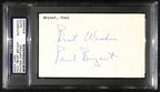 Paul "Bear" Bryant CFHOF Alabama HC Vintage Signed Index Card PSA/DNA0