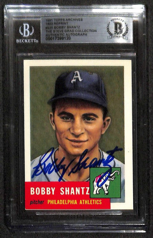 Bobby Shantz Atheltics 1991 Topps Archives '53 #225 Signed Card BECKETT 0