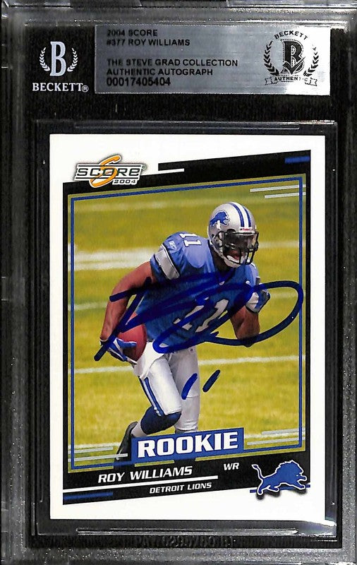 Roy Williams 2004 Score #377 Signed Card BECKETT Encapsulated0
