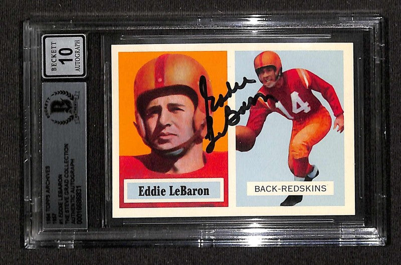 Eddie LeBaron 1994 Topps Archives 1957 #1 Signed Card Auto Grade 10 BECKETT0
