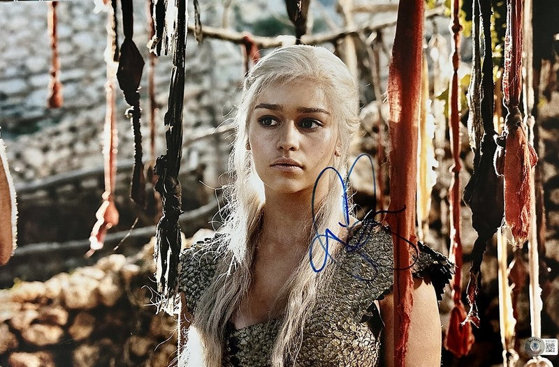 Emilia Clarke “Daenerys” Game of Thrones Signed 12x18 Photo BECKETT  0