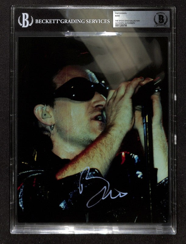 Bono U2 Frontman Signed 8X10 Photograph BAS (Grad Collection)0