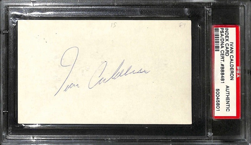 Ivan Calderon Chicago White Sox Signed 3x5 Index Card PSA/DNA0