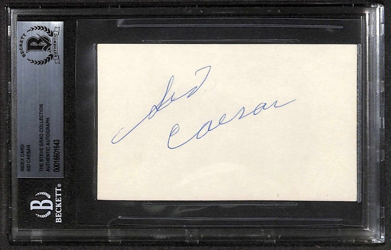 Sid Caesar Your Show of Shows Signed 3x5 Index Card Beckett Encapsualted0