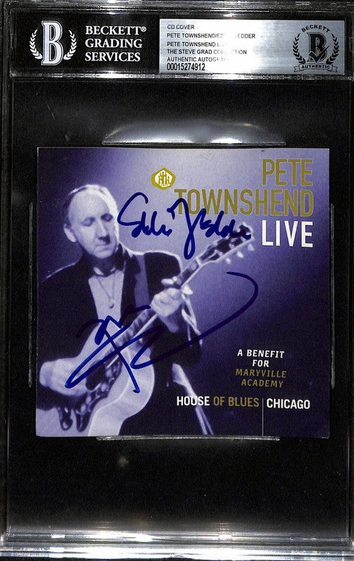 Pete Townshend & Eddie Vedder Signed “Live”  CD Cover BECKETT (Grad Collection)0
