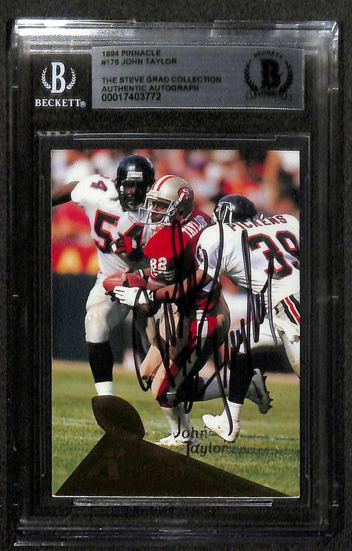 John Taylor San Francisco 49ers 1994 Pinnacle #176 Signed Card BECKETT0