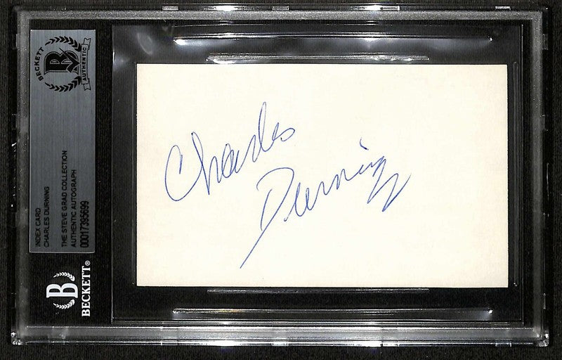 Charles Durning Actor Signed 3x5 Index Card Beckett 0
