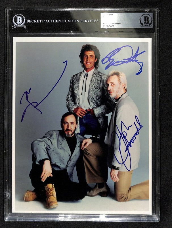 The Who Band Signed x3 by Pete, Roger and John 8X10 Photo BAS (Grad Collection)0