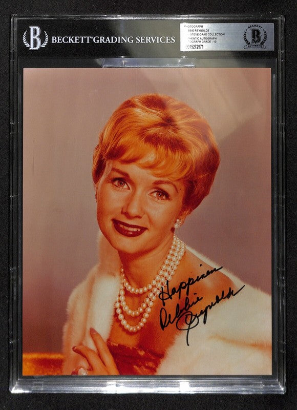 Debbie Reynolds Signed 8x10 Photograph Auto Grade 10 BAS (Grad Collection)0