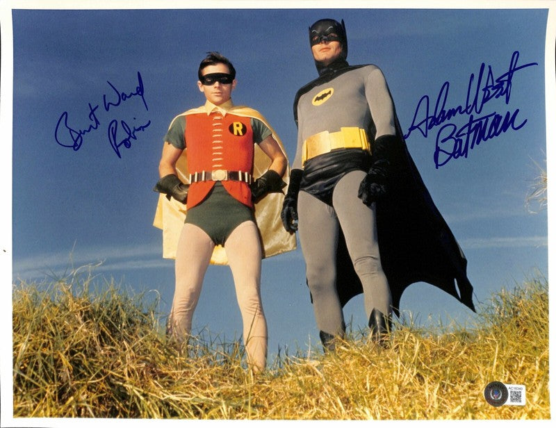 Adam West & Burt Ward Batman & Robin Signed 11x14 Photograph BECKETT 0