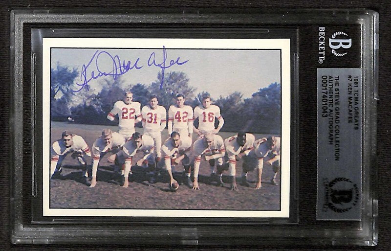 Ken Macafee San Francisco 49ers 1981 TCMA Greats #7 Signed Card BECKETT0