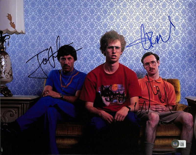 Napolean Dynamite Cast x3 Heder, Ramirez, Ruell Signed 11x14 Photo BECKETT BAS 0