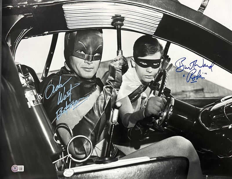 West & Ward Batman and Robin Signed 16x20 Photograph BECKETT (Grad Collection)0