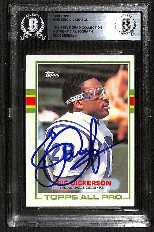 Eric Dickerson Colts 1989 Topps #206 Signed Card BECKETT0