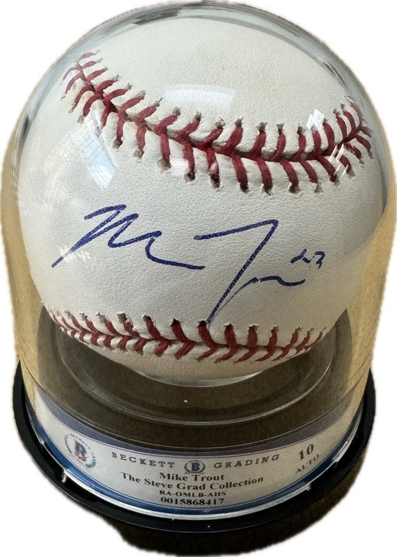Mike Trout Rookie Era Signed Baseball BECKETT PSA Auto 10 Selig Ball0