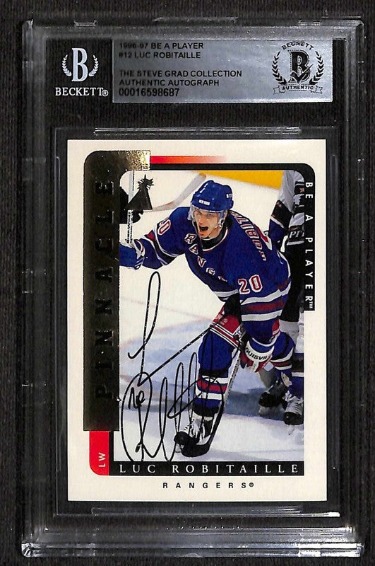 Luc Robitaille 1996-97 Be A Player #12 Signed Card BECKETT Encapsulated0