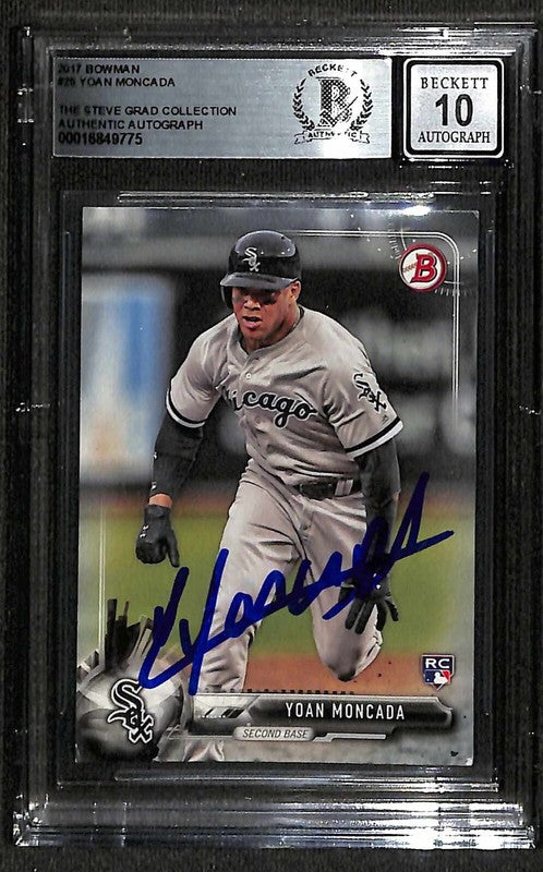 Yoan Moncada 2017 Bowman #25 Signed Card Auto Grade 10 BECKETT Encapsulated0