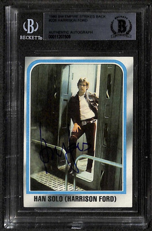Harrison Ford Han Solo Star Wars 1980 The Empire Strikes Back Signed Card BAS0