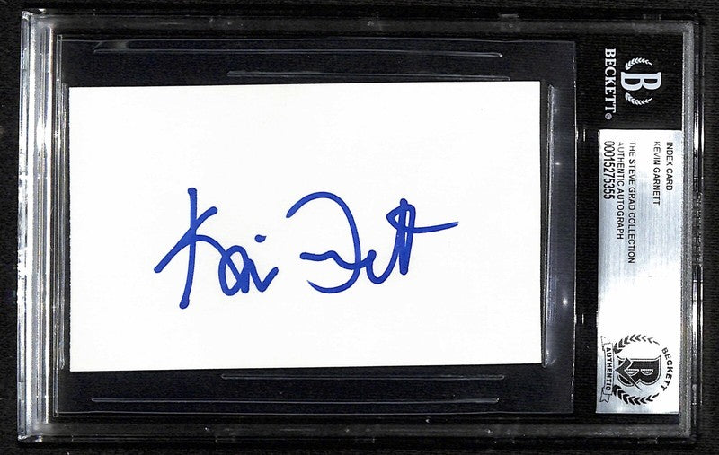 Kevin Garnett Timberwolves HOF’er Signed 3x5 Index Card BECKETT0