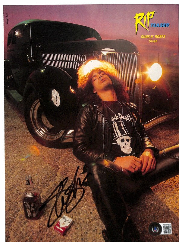 Slash of Guns N Roses Signed Magazine Photo BAS (Grad Collection)  0