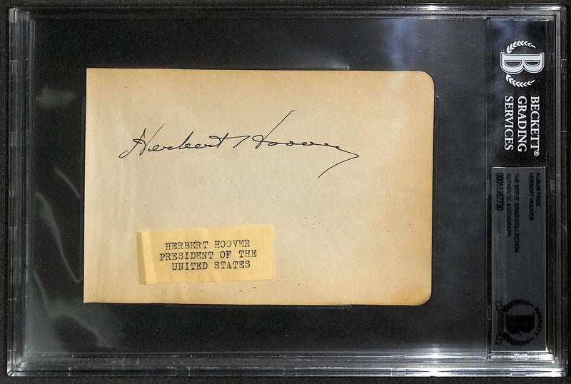 Herbert Hoover 31st President Vintage Signed Album Page BECKETT0