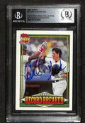 Carlton Fisk White Sox 1991 Topps #3 Signed Card BECKETT 0