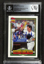 Carlton Fisk White Sox 1991 Topps #3 Signed Card BECKETT 0