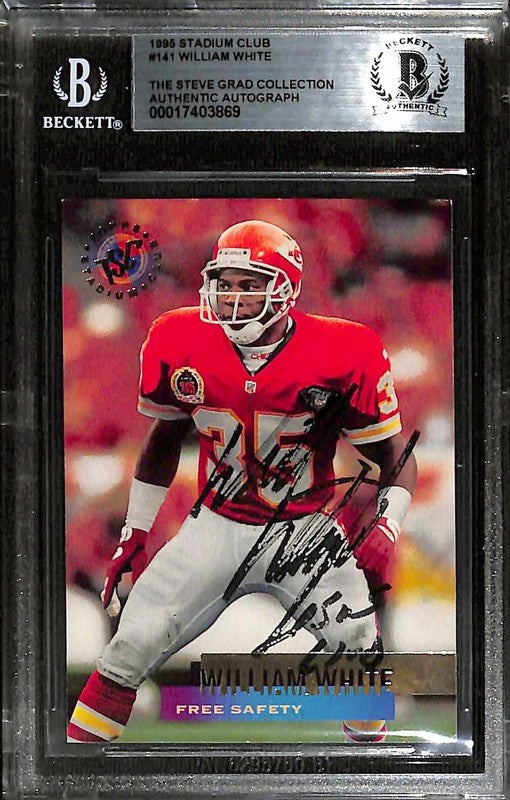 William White 1995 Stadium Club #141 Signed Card BECKETT Encapsulated0