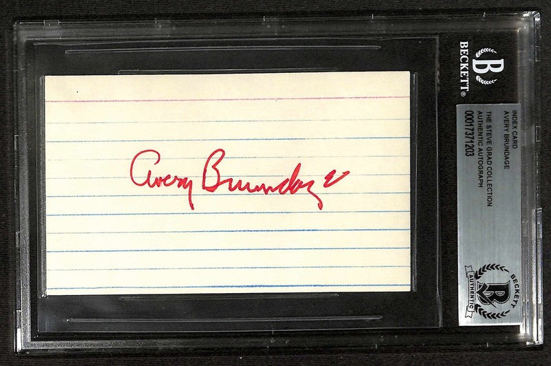 Avery Brundage Former IOC Chairman Signed 3x5 Index Card BECKETT0