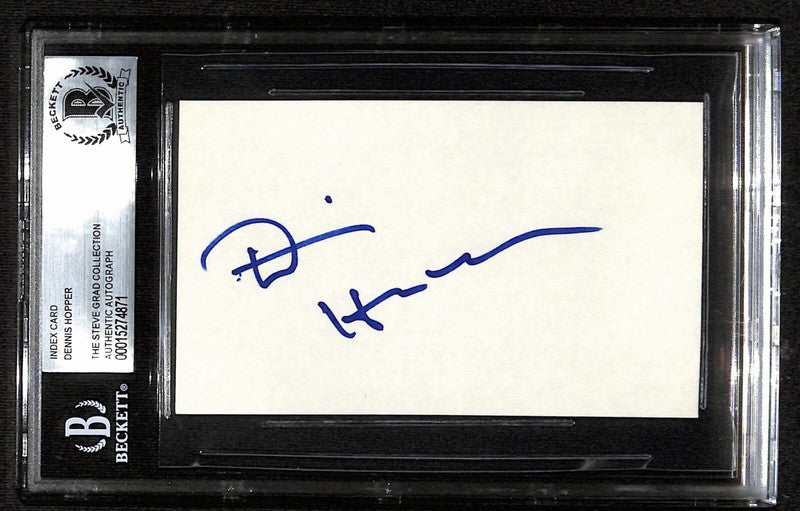 Dennis Hopper "Shooter Flatch" Hoosiers Signed 3x5 Index Card Beckett0