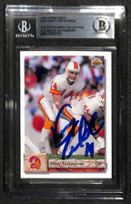 Vinny Testaverde 1992 Upper Deck #147 Signed Card BECKETT Encapsulated0