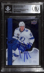 Brayden Point Tampa Bay 2017-18 Upper Deck Ice #24 Signed Card BECKETT 0