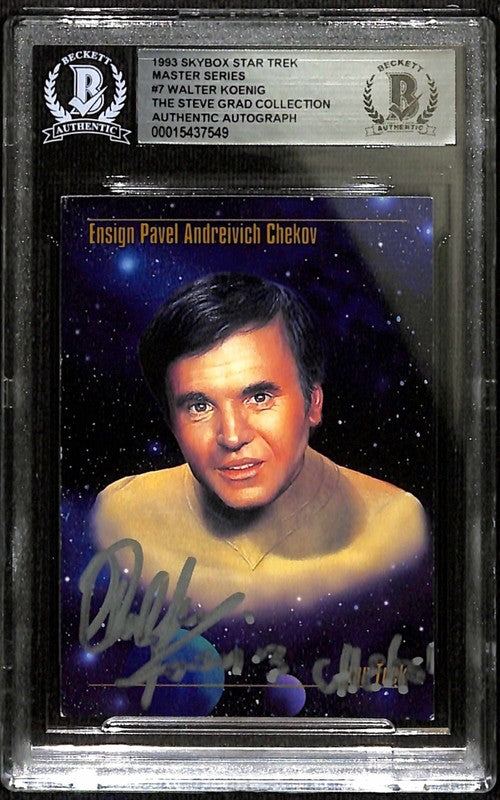 Walter Koenig "Chekov" Signed 1993 Skybox Star Trek Master Series #7 BECKETT0